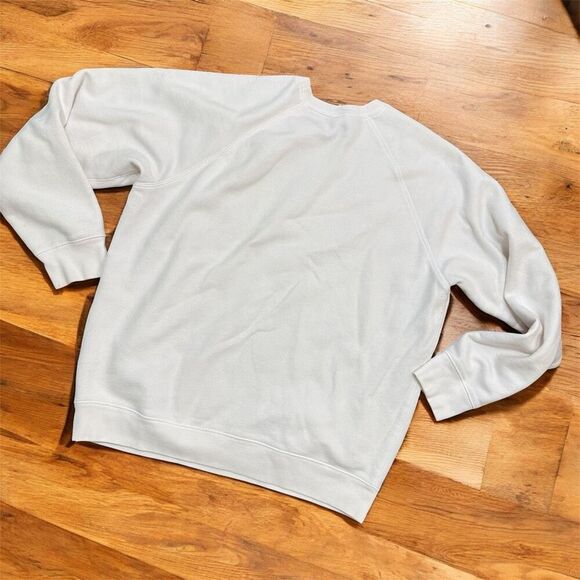 Vintage Lands End White Sweatshirt Graphic Novelty Motorcycle Dog Large - Picture 2 of 7